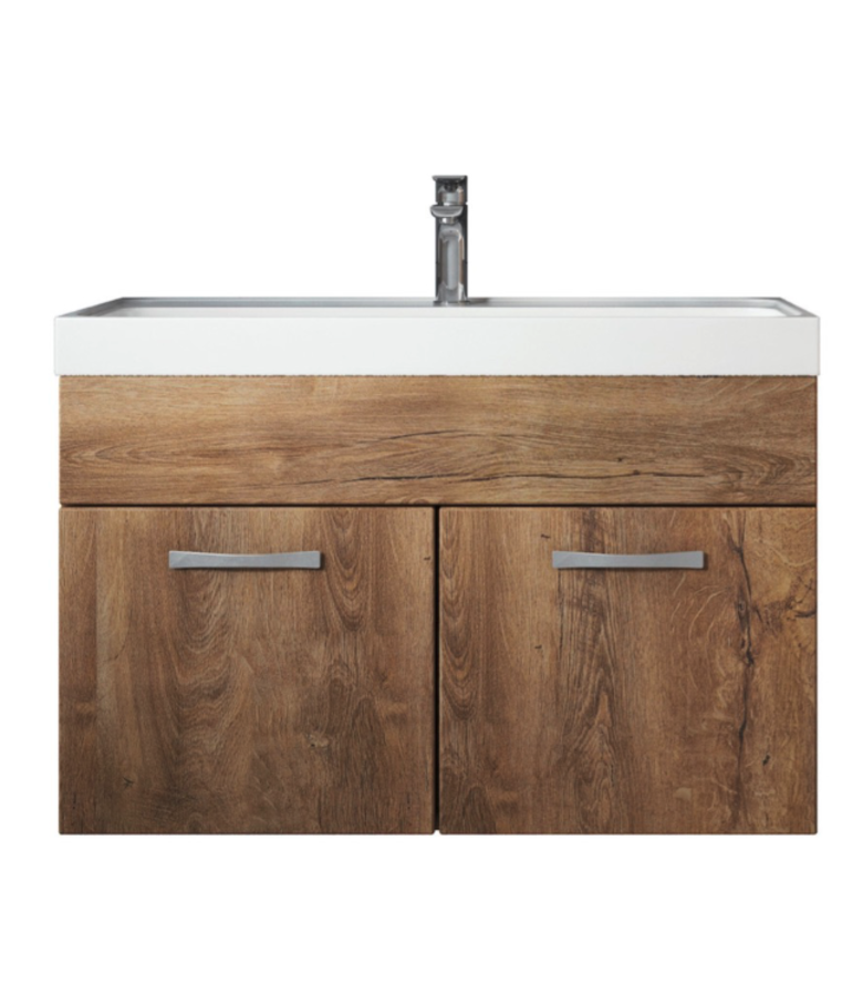 badplaats Badkamermeubel Paso 01 80cm - bruin eiken