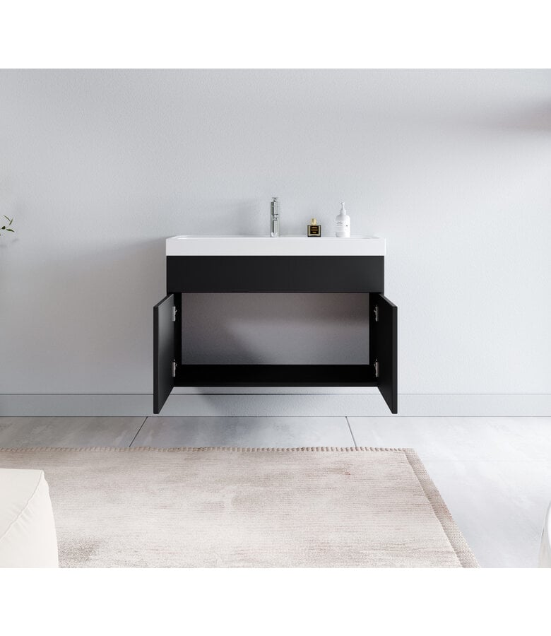 Badplaats Badkamermeubel Paso 01 80cm - Mat Zwart