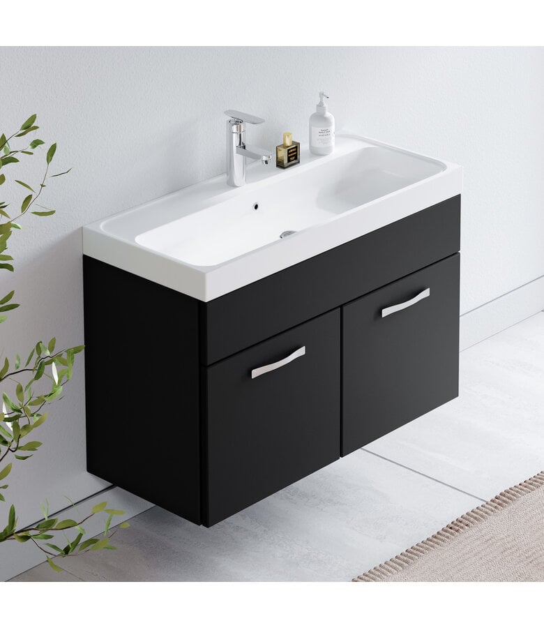 Badplaats Badkamermeubel Paso 01 80cm - Mat Zwart