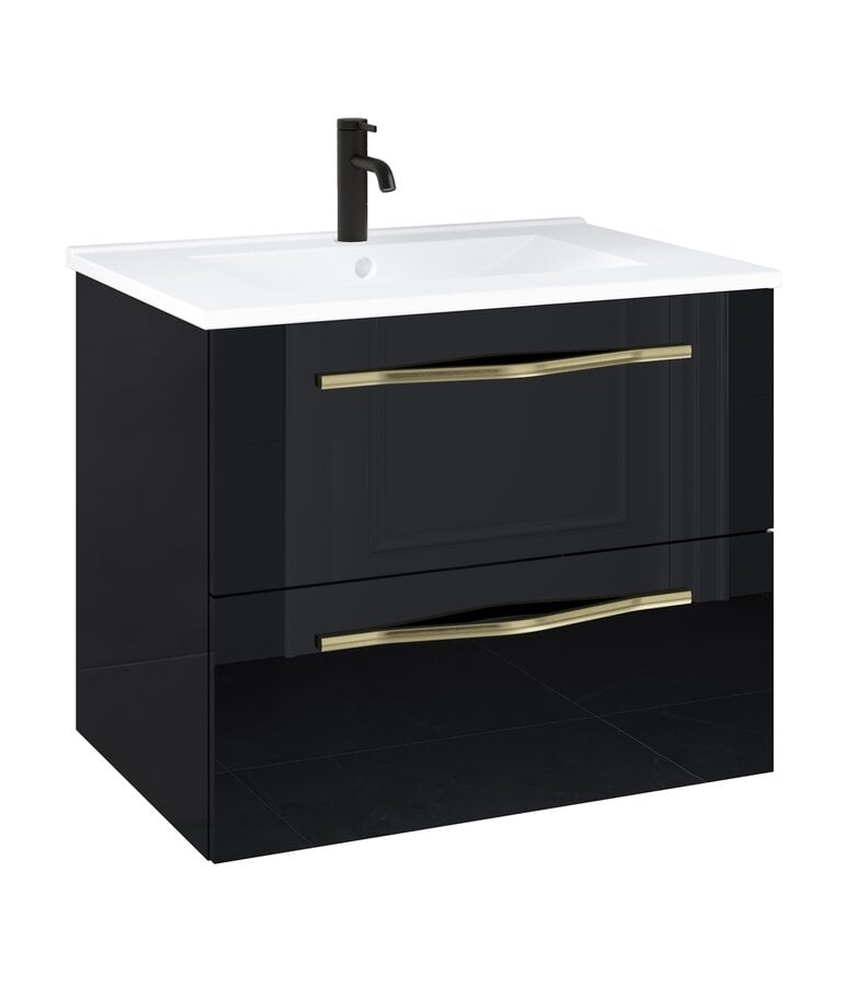 badplaats Badkamermeubel Reno 60cm - hoogglans zwart