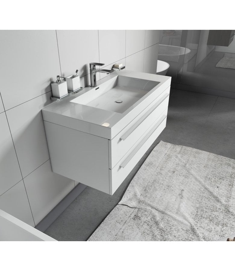 Badplaats Badkamermeubel Rome 100cm - Hoogglans Wit