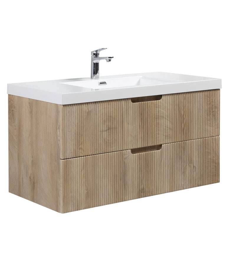 badplaats Badkamermeubel Thermis 100cm - licht eiken badplaats Badkamermeubel Thermis 100cm - licht eiken