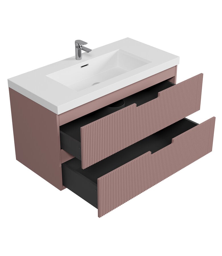 Badplaats Badkamermeubel Thermis 100cm - Mat Roze