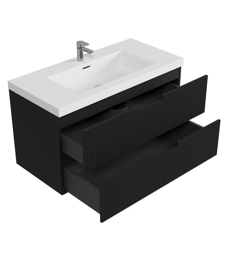 Badplaats Badkamermeubel Thermis 100cm - Mat Zwart