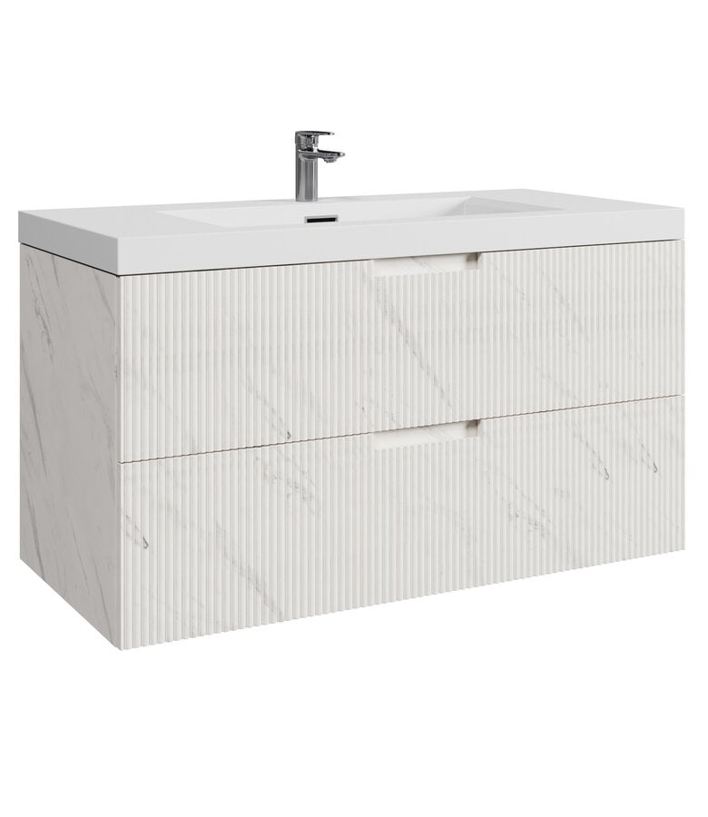 badplaats Badkamermeubel Thermis 100cm - wit marmer