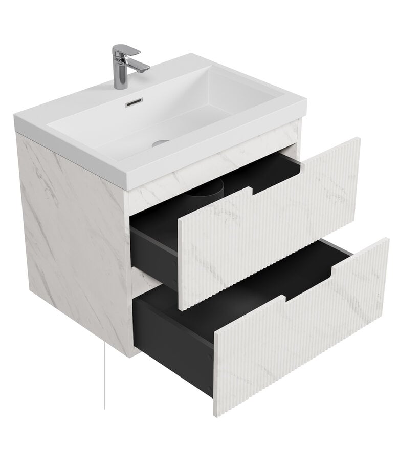 Badplaats Badkamermeubel Thermis 60cm - Wit Marmer