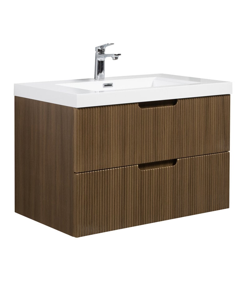 badplaats Badkamermeubel Thermis 80cm - bruin teak