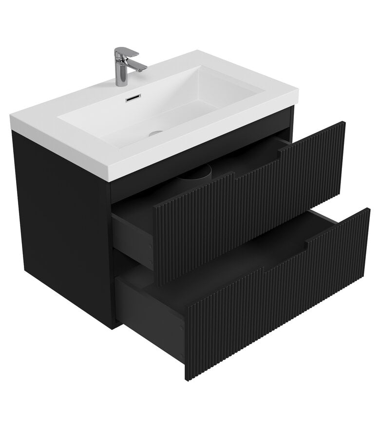 Badplaats Badkamermeubel Thermis 80cm - Mat Zwart