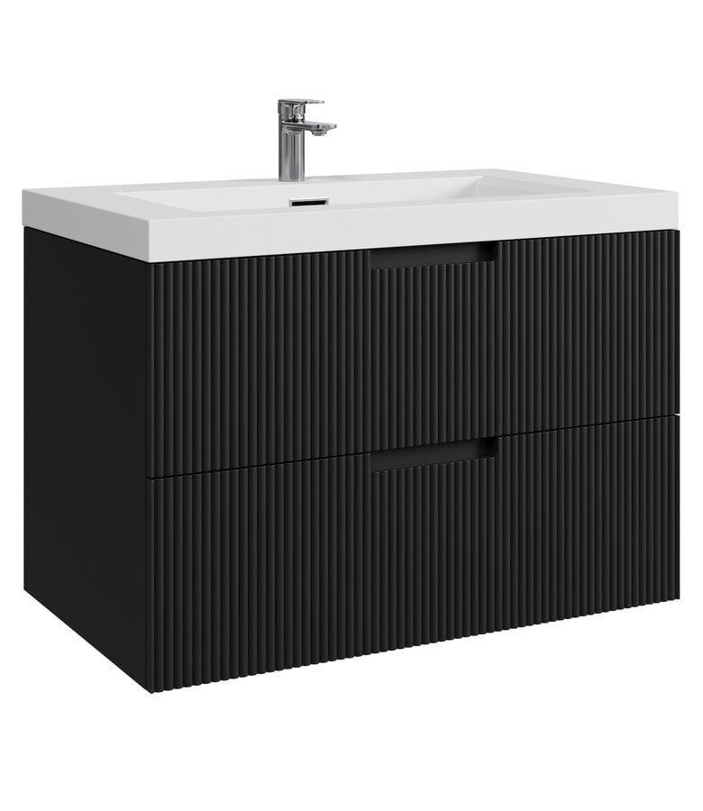 badplaats Badkamermeubel Thermis 80cm - mat zwart