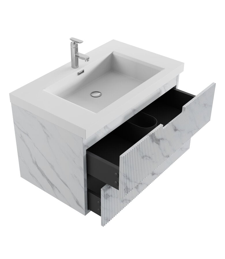 Badplaats Badkamermeubel Thermis 80cm - Wit Marmer