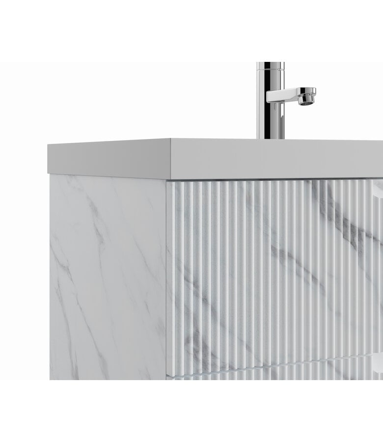 Badplaats Badkamermeubel Thermis 80cm - Wit Marmer