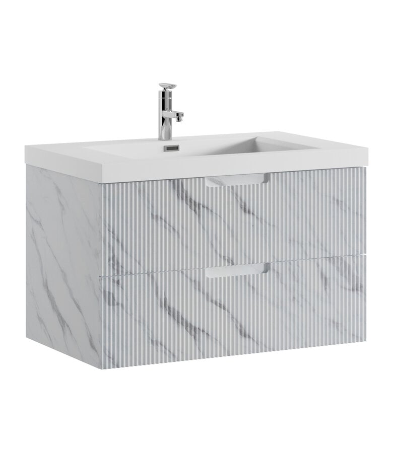 badplaats Badkamermeubel Thermis 80cm - wit marmer