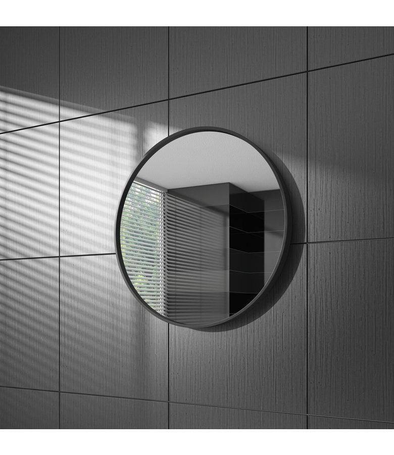 Badplaats Spiegel Concave 60 X 60 Cm - Zwart - Rond
