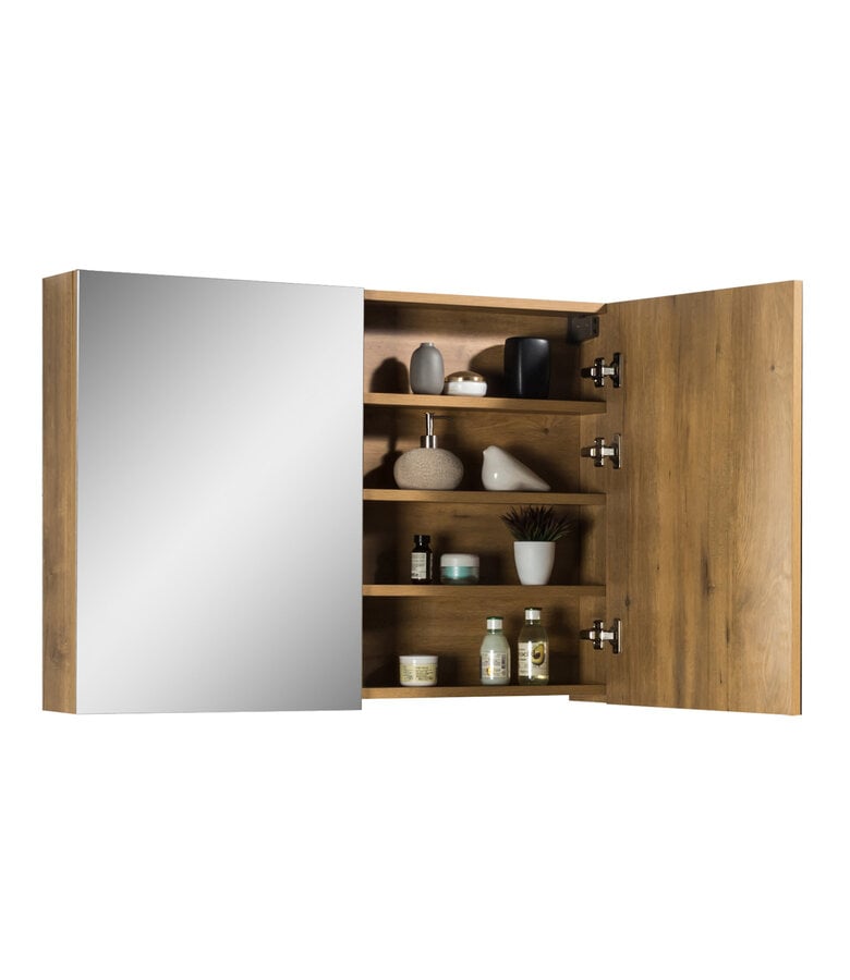 Badplaats Spiegelkast Cuba 100 X 16 X 72 Cm - Eiken