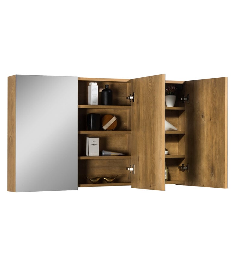 Badplaats Spiegelkast Cuba 120 X 16 X 70 Cm - Eiken