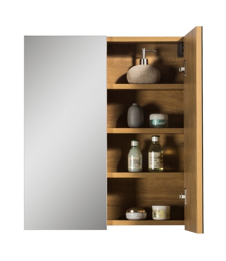 Badplaats Spiegelkast Cuba 60 X 16 X 72 Cm - Eiken