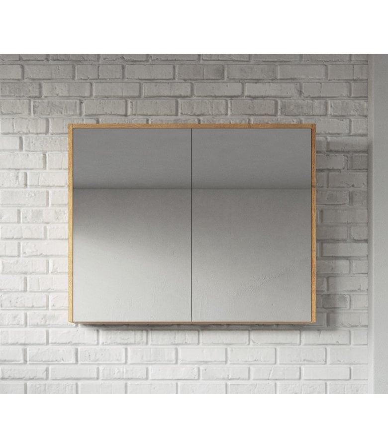 Badplaats Spiegelkast Cuba 80 X 16 X 72 Cm - Eiken