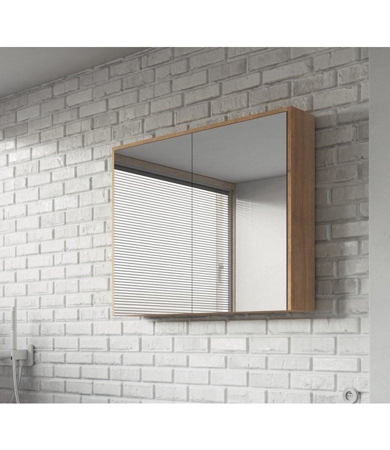 Badplaats Spiegelkast Cuba 80 X 16 X 72 Cm - Eiken