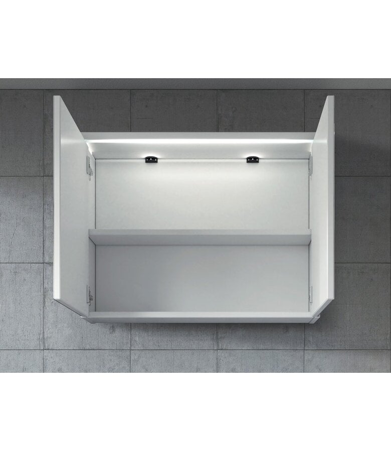 Badplaats Spiegelkast Paso LED 80 X 20 X 60 Cm - Wit