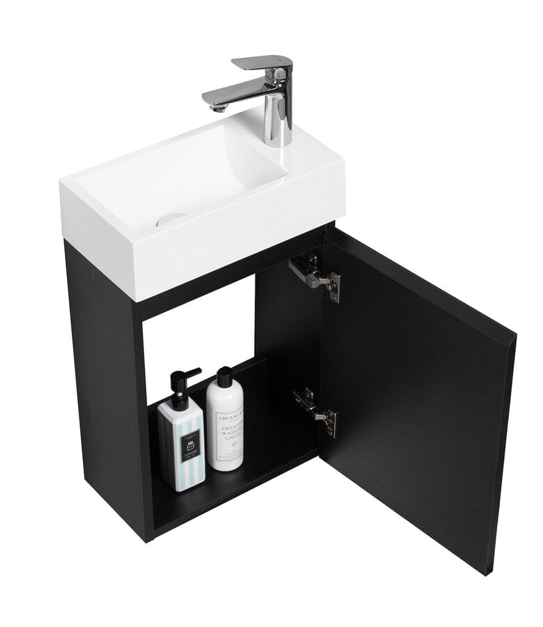 Badplaats Toiletmeubel Angela 40cm - Zwart Houtnerf