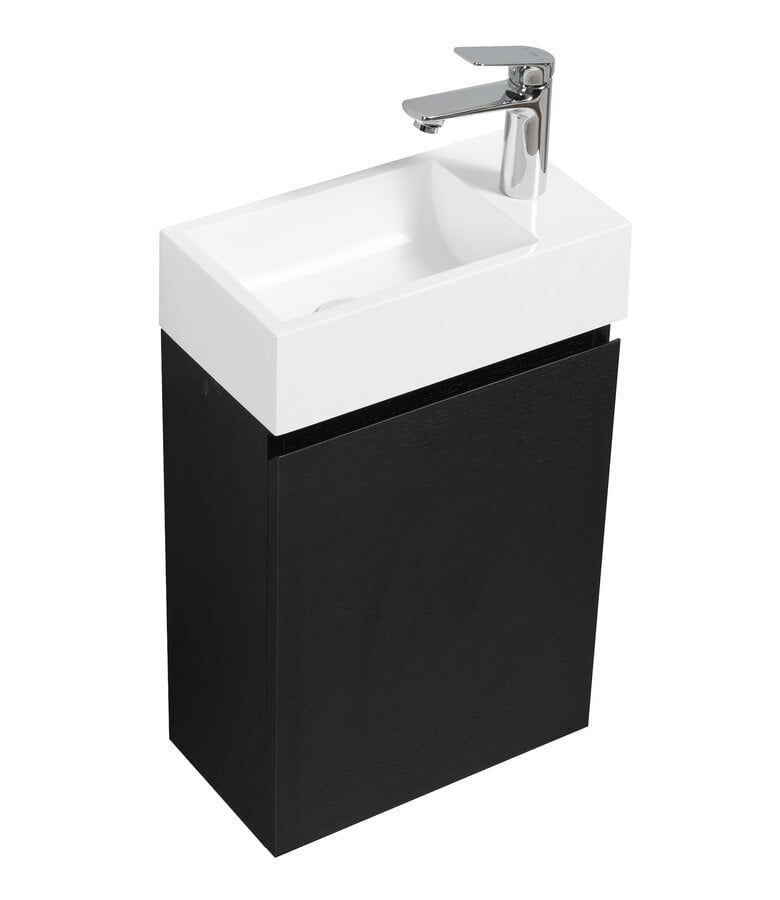 Badplaats Toiletmeubel Angela 40cm - Zwart Houtnerf