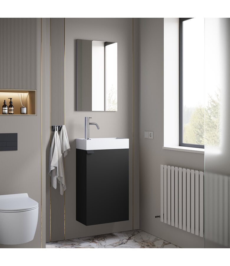 Badplaats Toiletmeubel Apollo 40cm - Mat Zwart