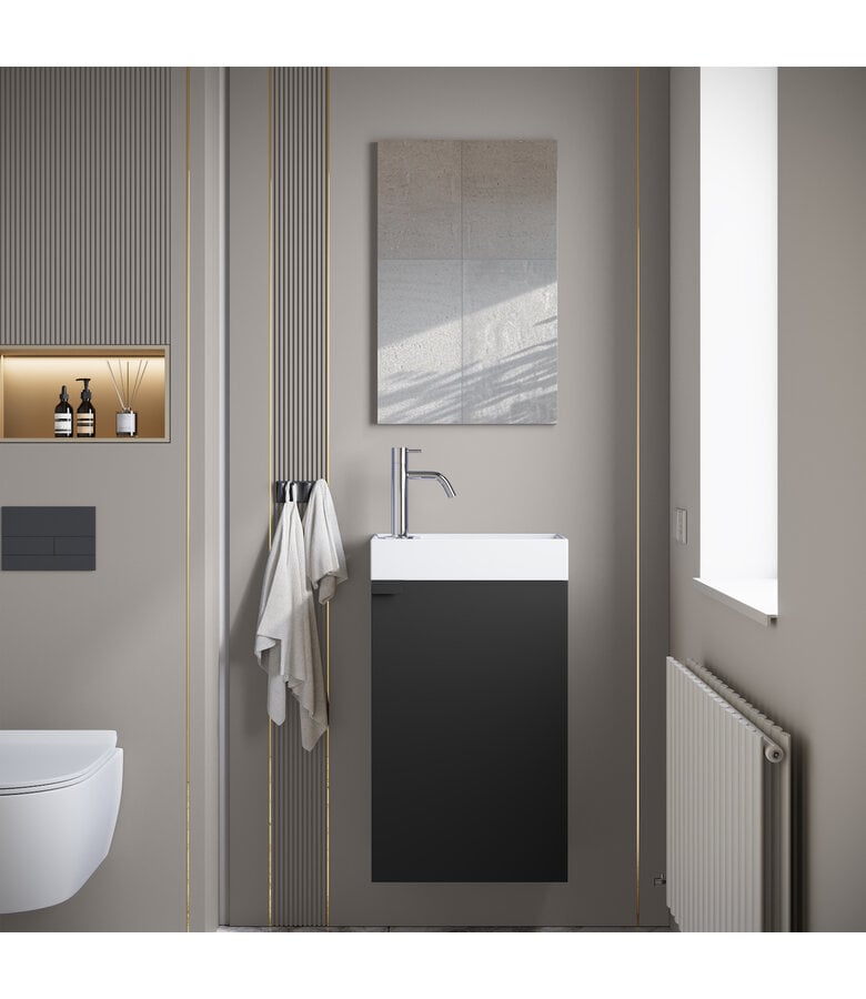 Badplaats Toiletmeubel Apollo 40cm - Mat Zwart