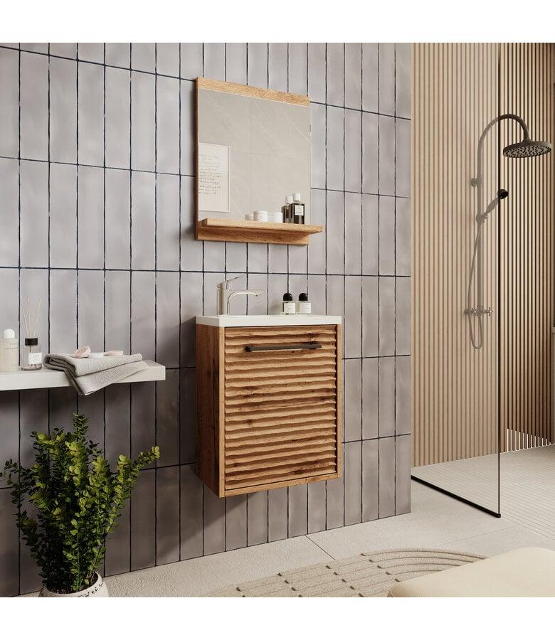 Badplaats Toiletmeubel Etna 40cm Met Spiegel - Eiken