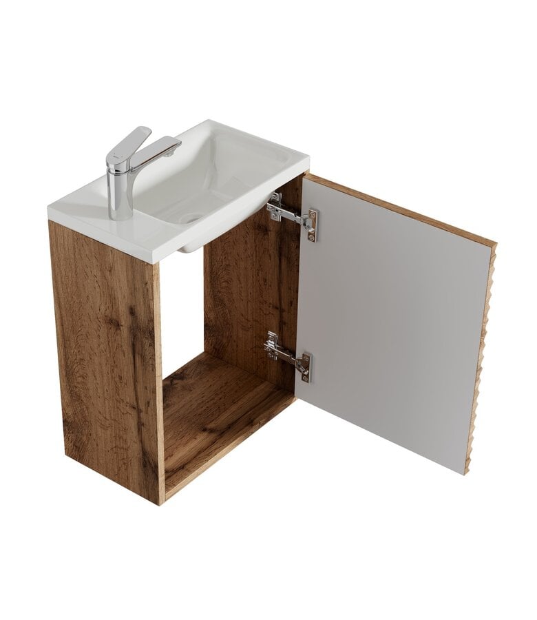 Badplaats Toiletmeubel Etna 40cm Met Spiegel - Eiken