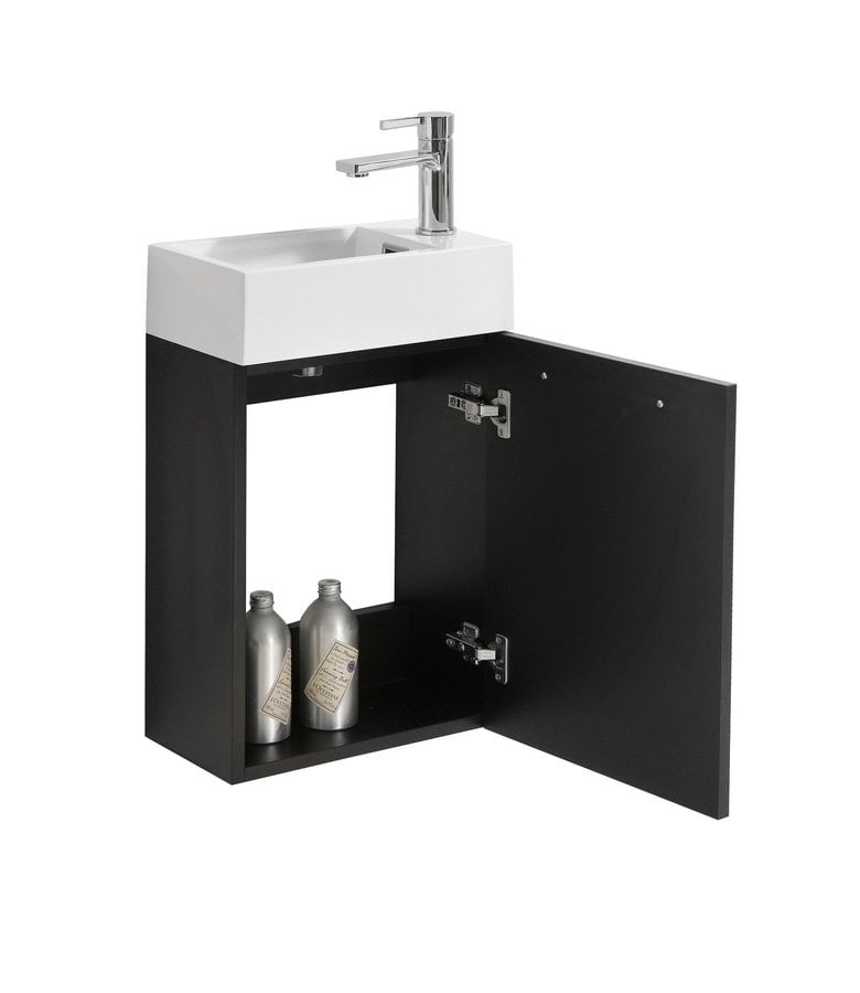 Badplaats Toiletmeubel Madrid 40cm - Zwart Houtnerf