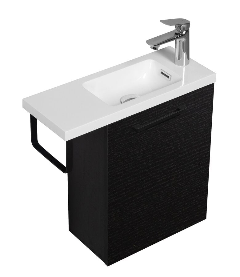 Badplaats Toiletmeubel Neves 55cm - Zwart Houtnerf