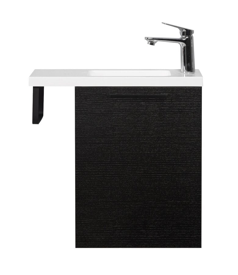 Badplaats Toiletmeubel Neves 55cm - Zwart Houtnerf