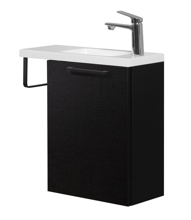 badplaats Toiletmeubel Neves 55cm - zwart houtnerf
