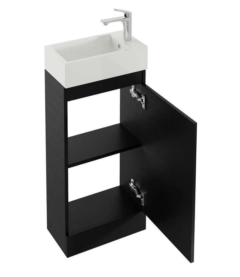 Badplaats Toiletmeubel Peru 40cm - Zwart Houtnerf
