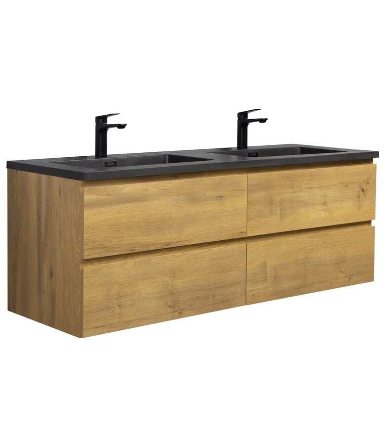 Badplaats Wastafel Angela 140cm - Zwart