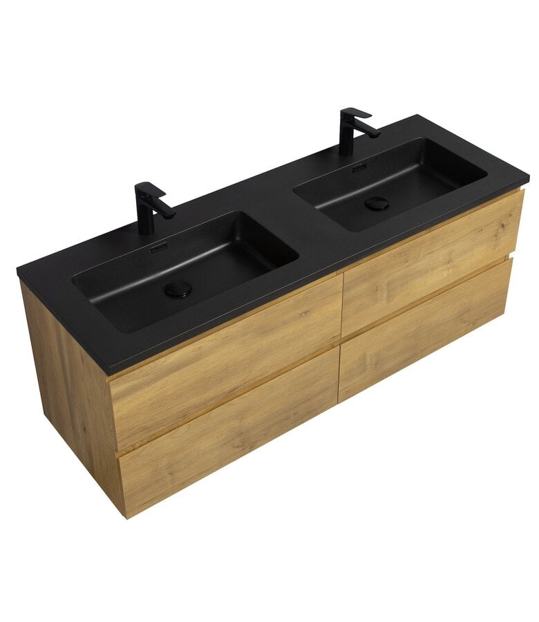Badplaats Wastafel Angela 140cm - Zwart