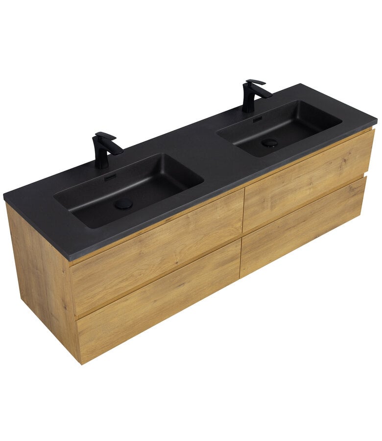 Badplaats Wastafel Angela 160cm - Zwart