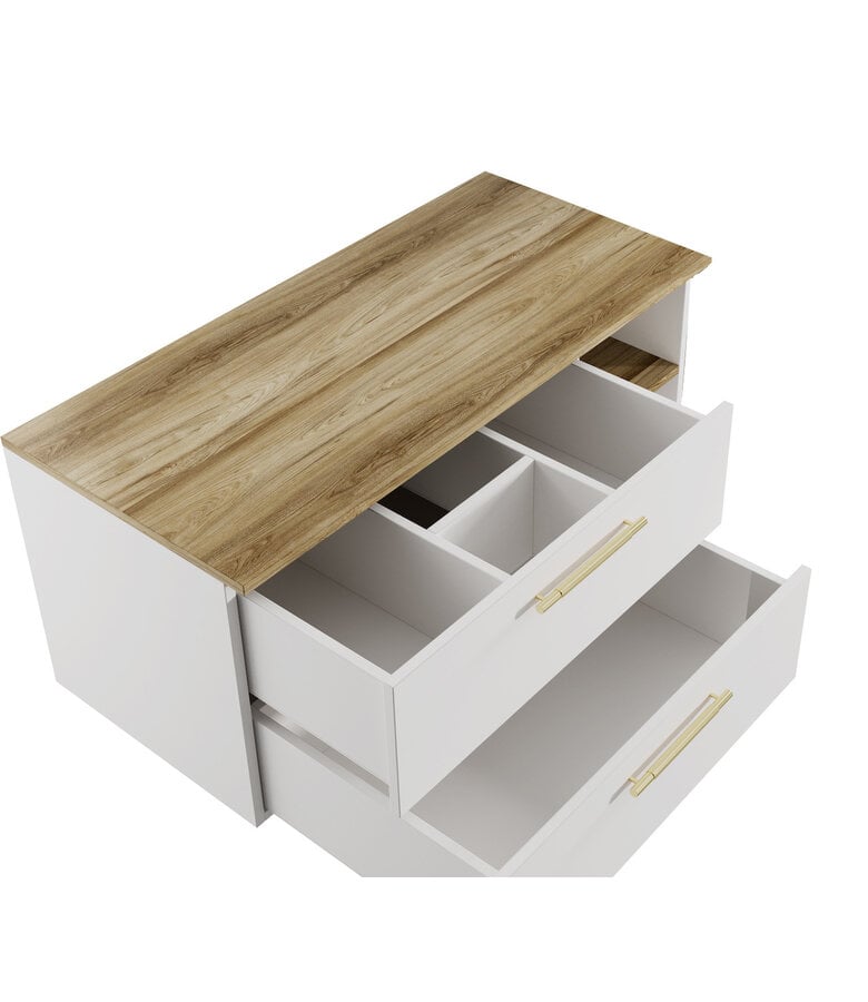 Badplaats Wastafelkast Bravos 100cm - Wit Met Eiken