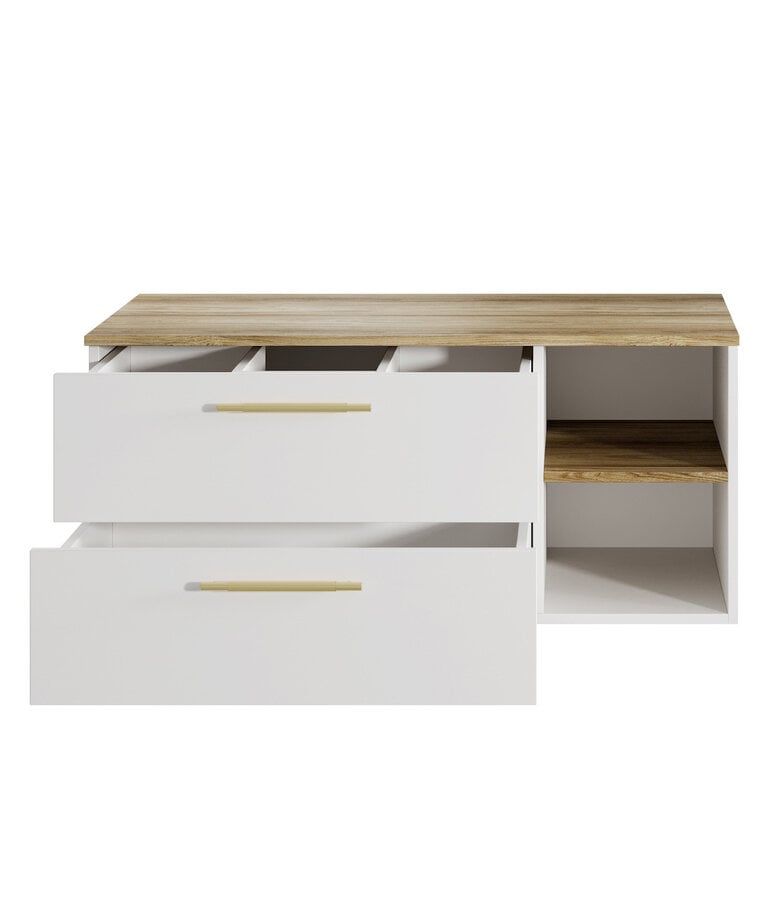 Badplaats Wastafelkast Bravos 100cm - Wit Met Eiken