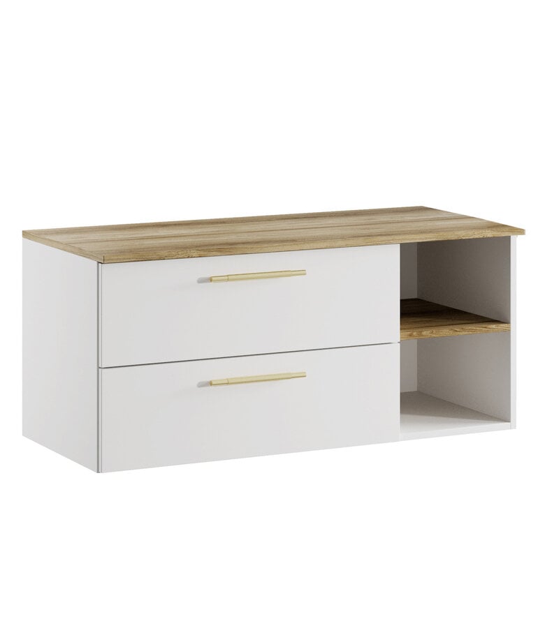 badplaats Wastafelkast Bravos 100cm - wit met eiken