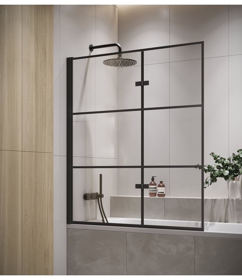 badplaats Badwand Berkan 100 x 140 cm - zwart met strepen - nano coating