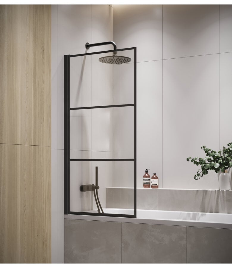 badplaats Badwand Berkan 60 x 140 cm - zwart met strepen - nano coating