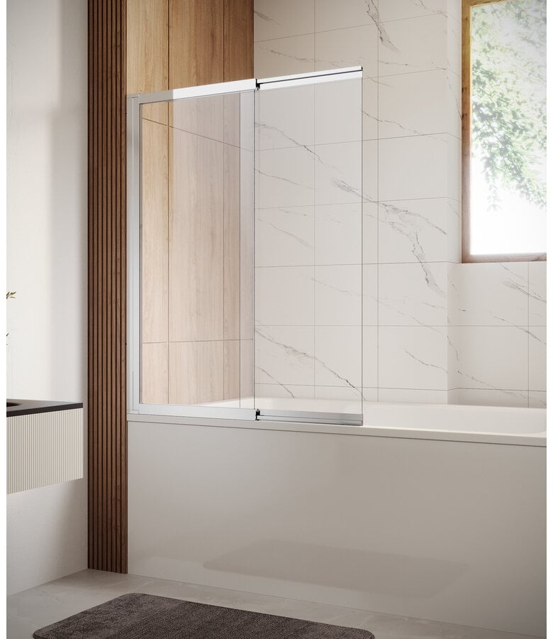 Badplaats Badwand Moka 110 X 140 Cm - Chroom - Nano Coating