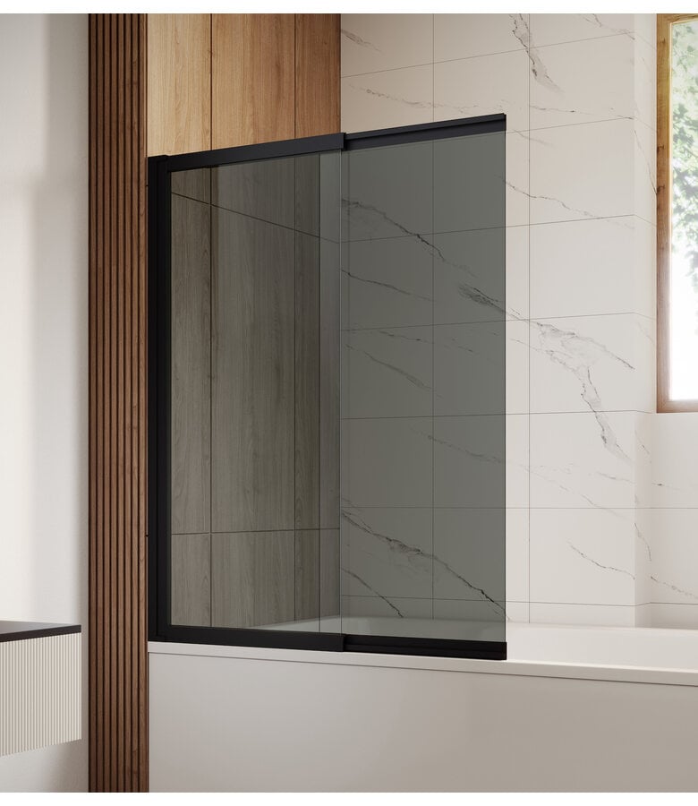 badplaats Badwand Moka 110 x 140 cm - rookglas - zwart - nano coating