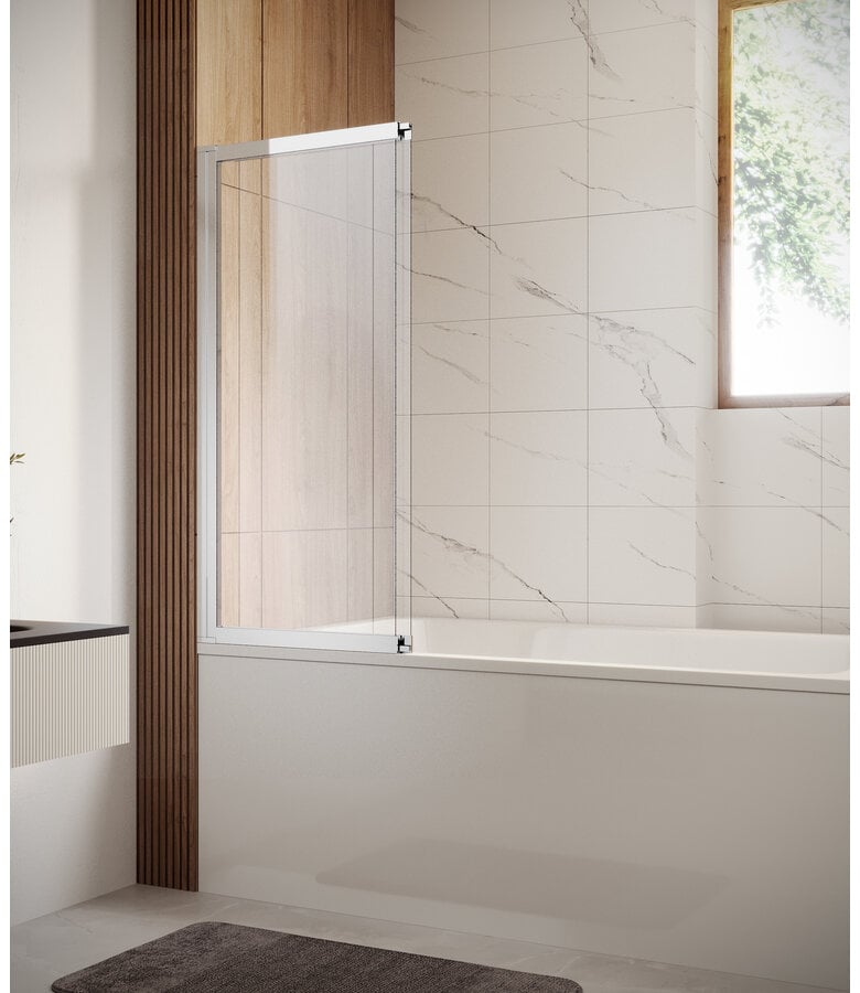 Badplaats Badwand Moka 130 X 140 Cm - Chroom - Nano Coating