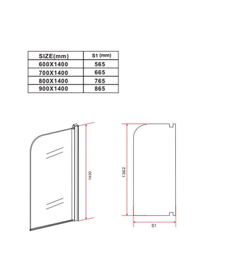 Badplaats Badwand Torino 80 X 140 Cm - Rookglas - Goud - Nano Coating