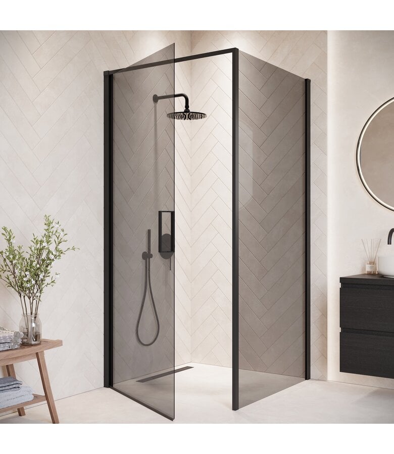 Badplaats Douchecabine Alava 100 X 100 X 190 Cm - Zwart - Met Rookglas - Nano Coating