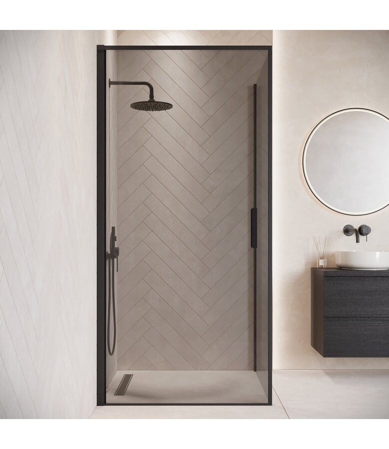 Badplaats Douchecabine Alava 100 X 100 X 190 Cm - Zwart - Met Rookglas - Nano Coating