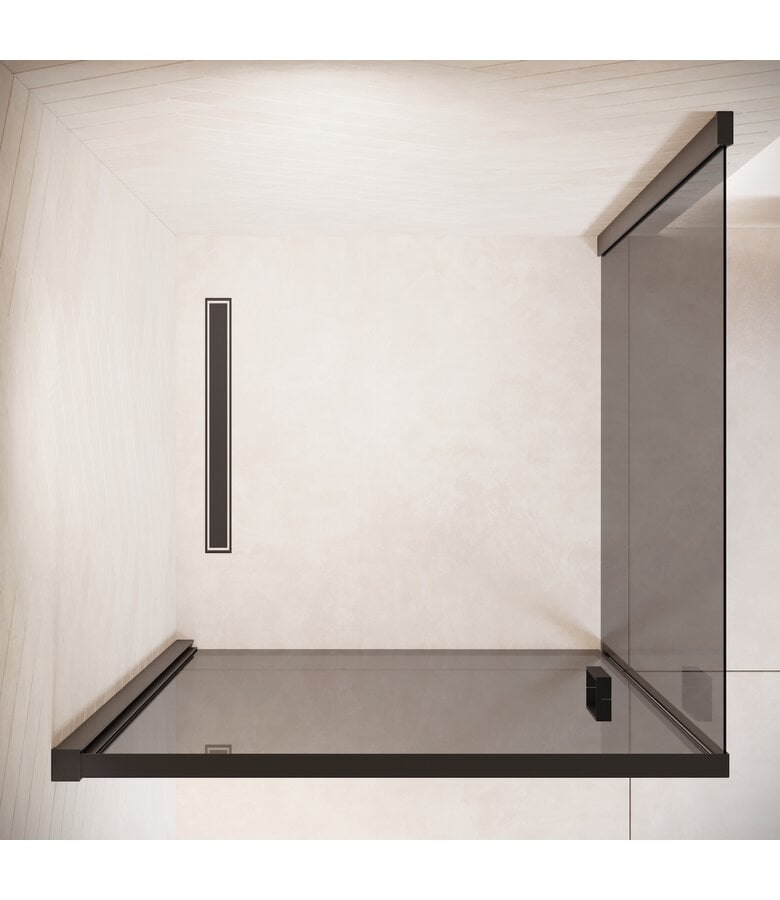 Badplaats Douchecabine Alava 100 X 100 X 190 Cm - Zwart - Met Rookglas - Nano Coating