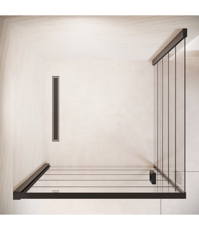 Badplaats Douchecabine Alava 80 X 80 X 190 Cm - Zwart - Met Strepen - Nano Coating